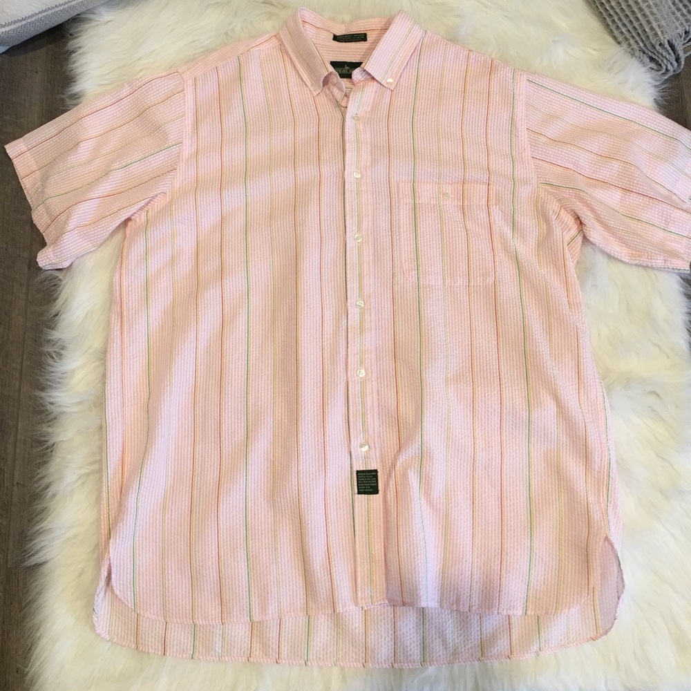 Boundary Waters Pink Stripped Button Down Shirt